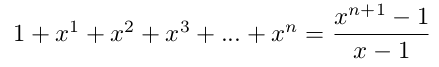 Formule de la série géométrique de l'exemple
