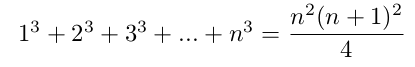 Formule de la série des cubes